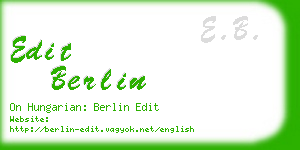 edit berlin business card